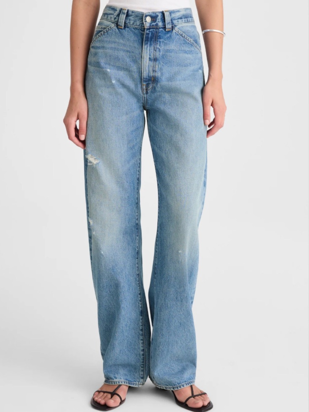 NWT Madewell Balloon Jeans Dobbins Wash Size 23 Barrel Leg High Rise